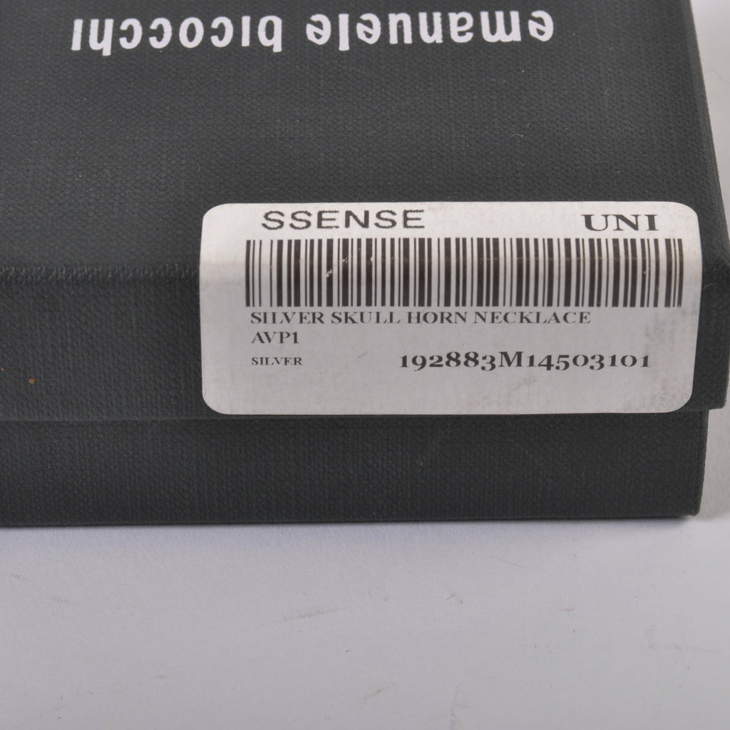 Emanuele Bicocchi Silver Skull Horn Pendant Necklace