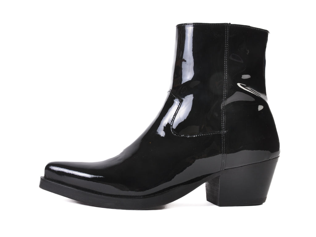 Ernest W Baker Black Patent Leather Boots