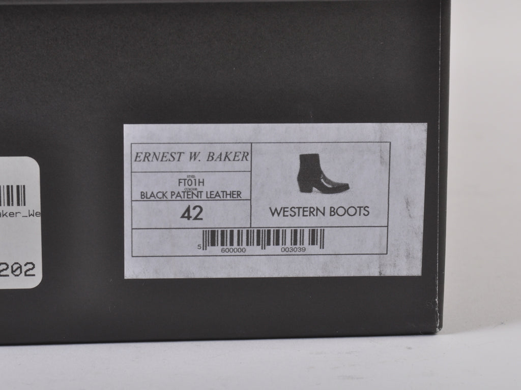 Ernest W Baker Black Patent Leather Boots
