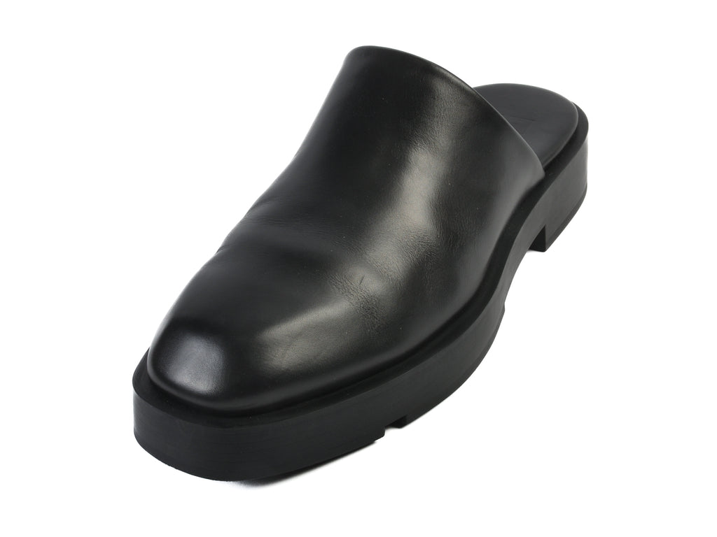 Givenchy Black Calf Leather Show Backless Loafers