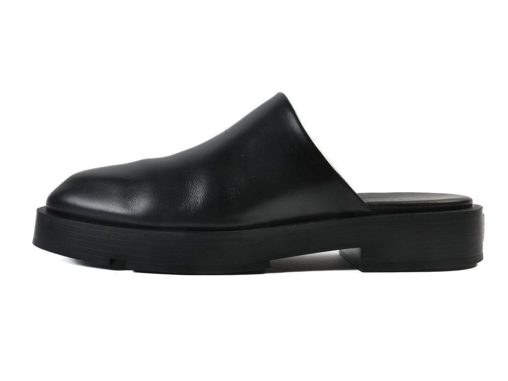 Givenchy Black Calf Leather Show Backless Loafers