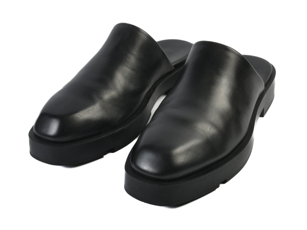 Givenchy Black Calf Leather Show Backless Loafers