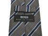 Hugo Boss Blue on Grey Striped Tie