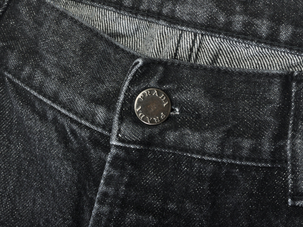 Prada Medium Wash Black Denim Jeans