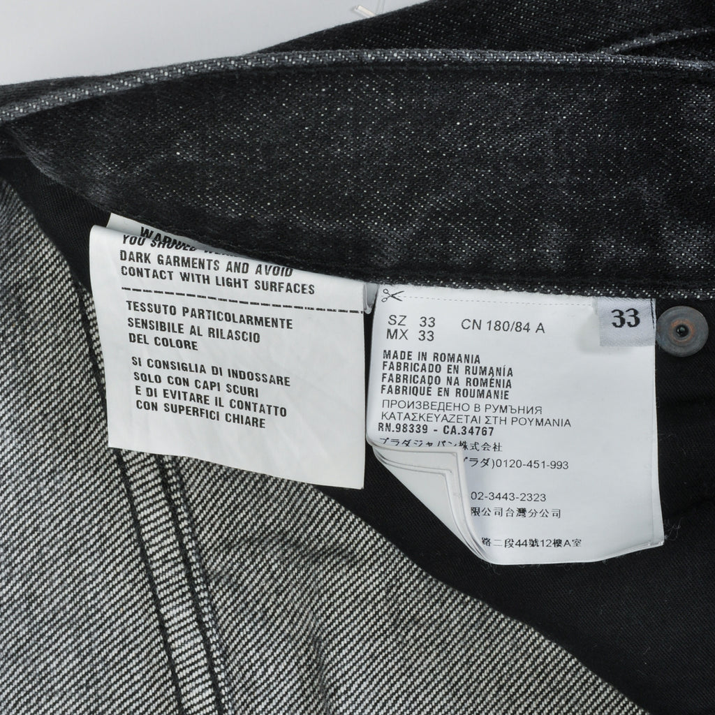 Prada Medium Wash Black Denim Jeans