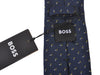 Hugo Boss NWT Navy Blue Geometric Patterned Tie