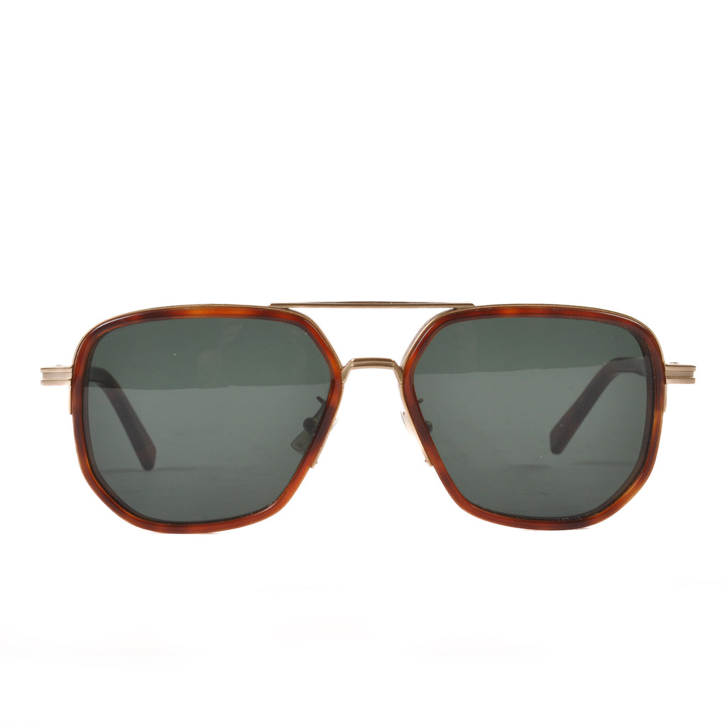 Zegna Brown and Gold Sunglasses