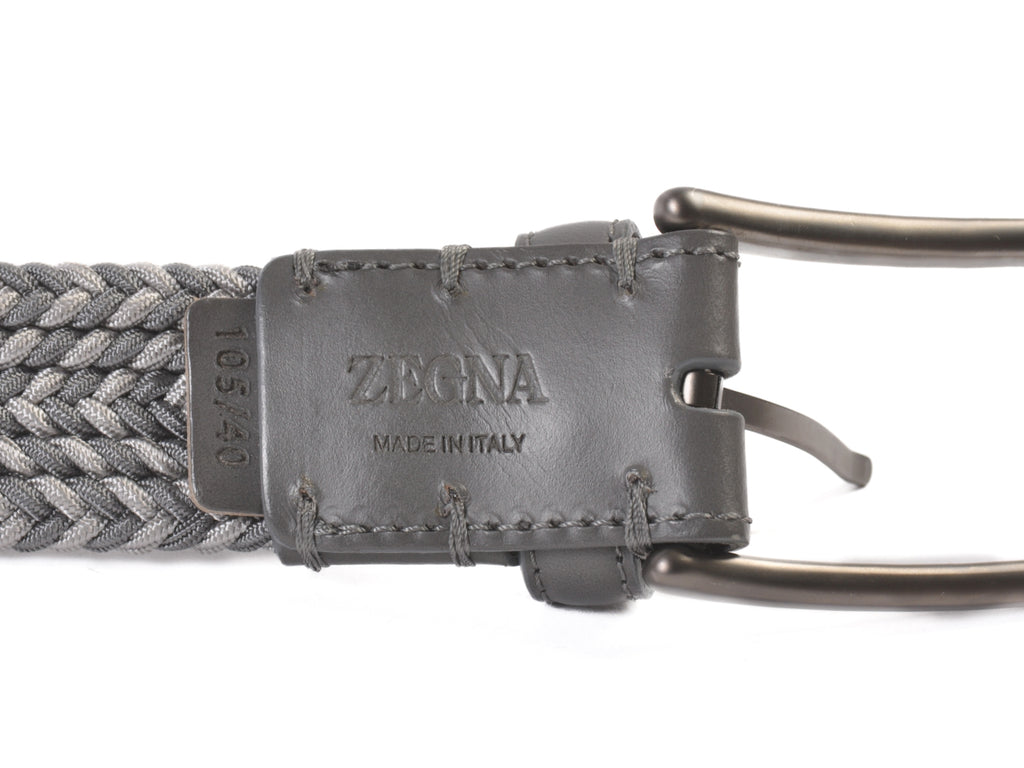 Zegna Grey Web Belt