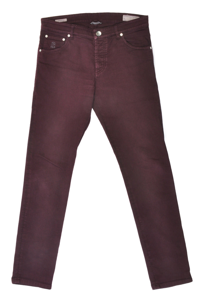 Brunello Cucinelli Wine Red Skinny Fit Jeans