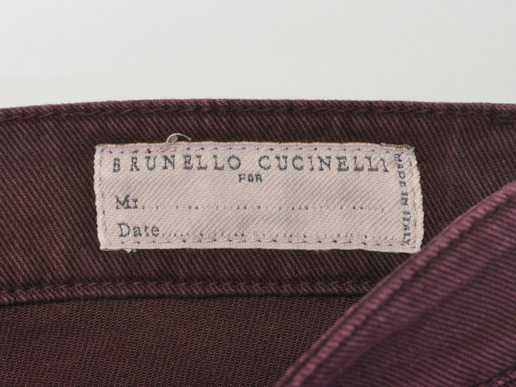 Brunello Cucinelli Wine Red Skinny Fit Jeans