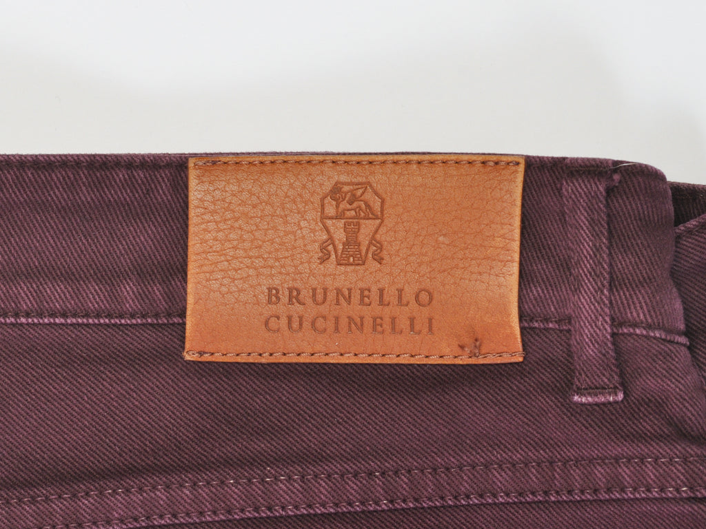 Brunello Cucinelli Wine Red Skinny Fit Jeans