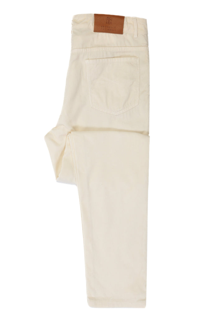 Brunello Cucinelli Ivory Italian Fit Corduroy Pants