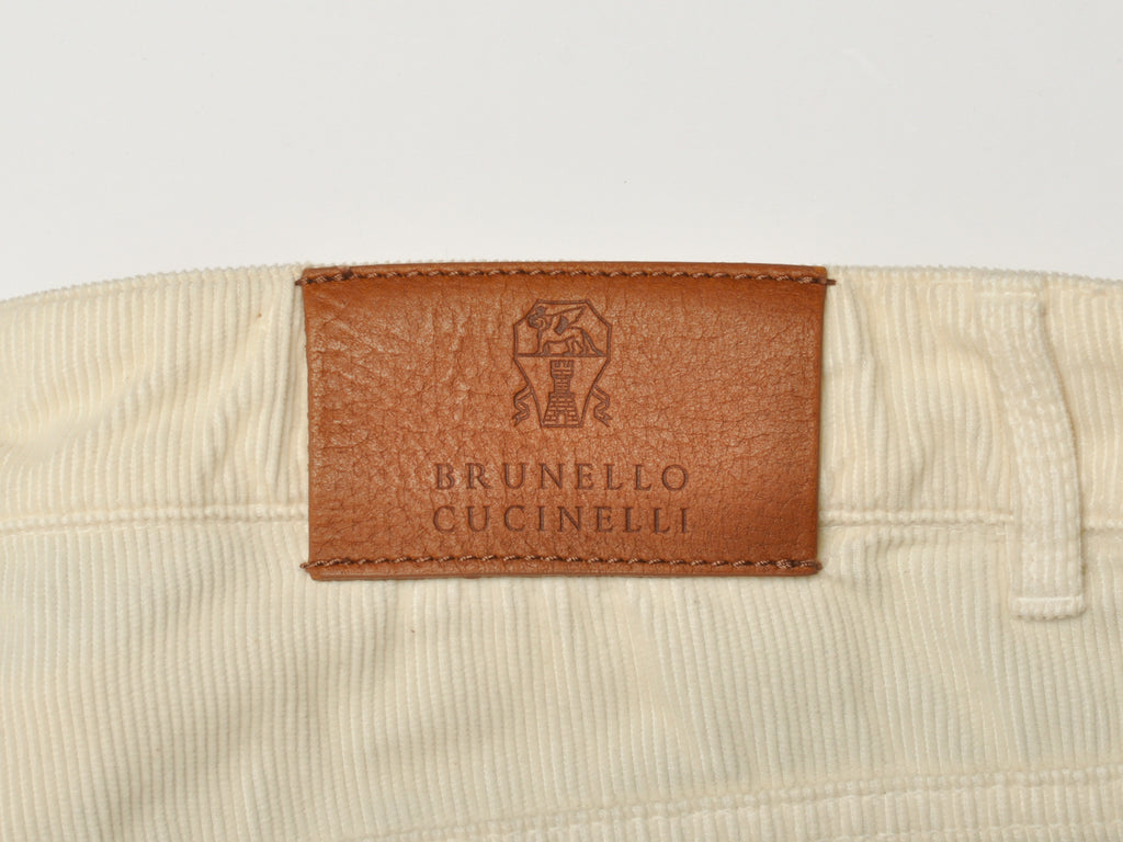 Brunello Cucinelli Ivory Italian Fit Corduroy Pants