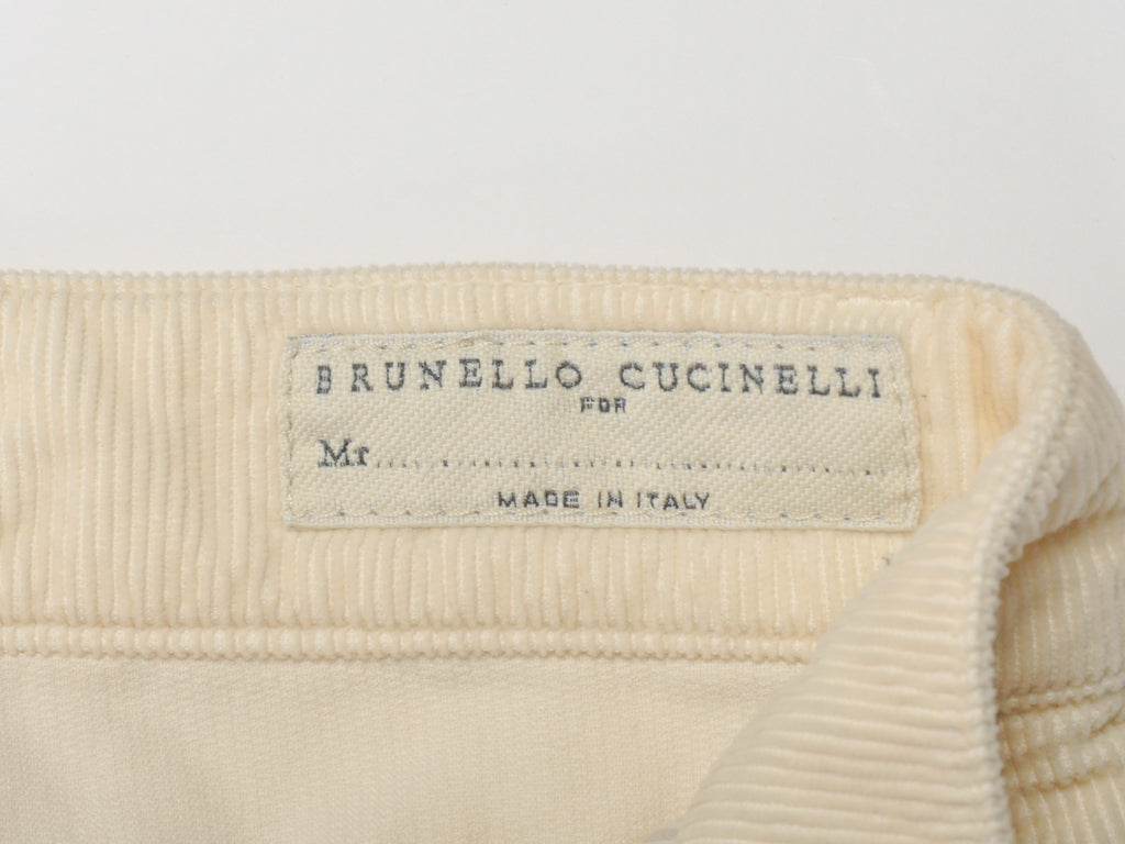 Brunello Cucinelli Ivory Italian Fit Corduroy Pants