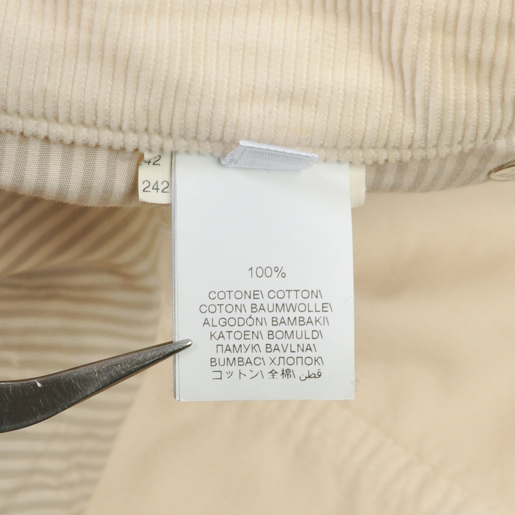 Brunello Cucinelli Ivory Italian Fit Corduroy Pants