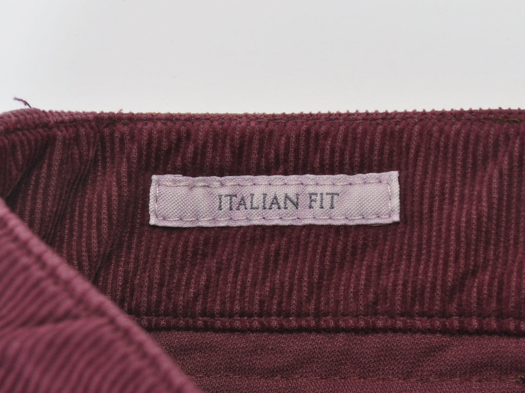 Brunello Cucinelli Burgundy Italian Fit Corduroy Pants