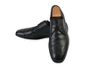 Salvatore Ferragamo Black Pebbled Leather Derby Shoes