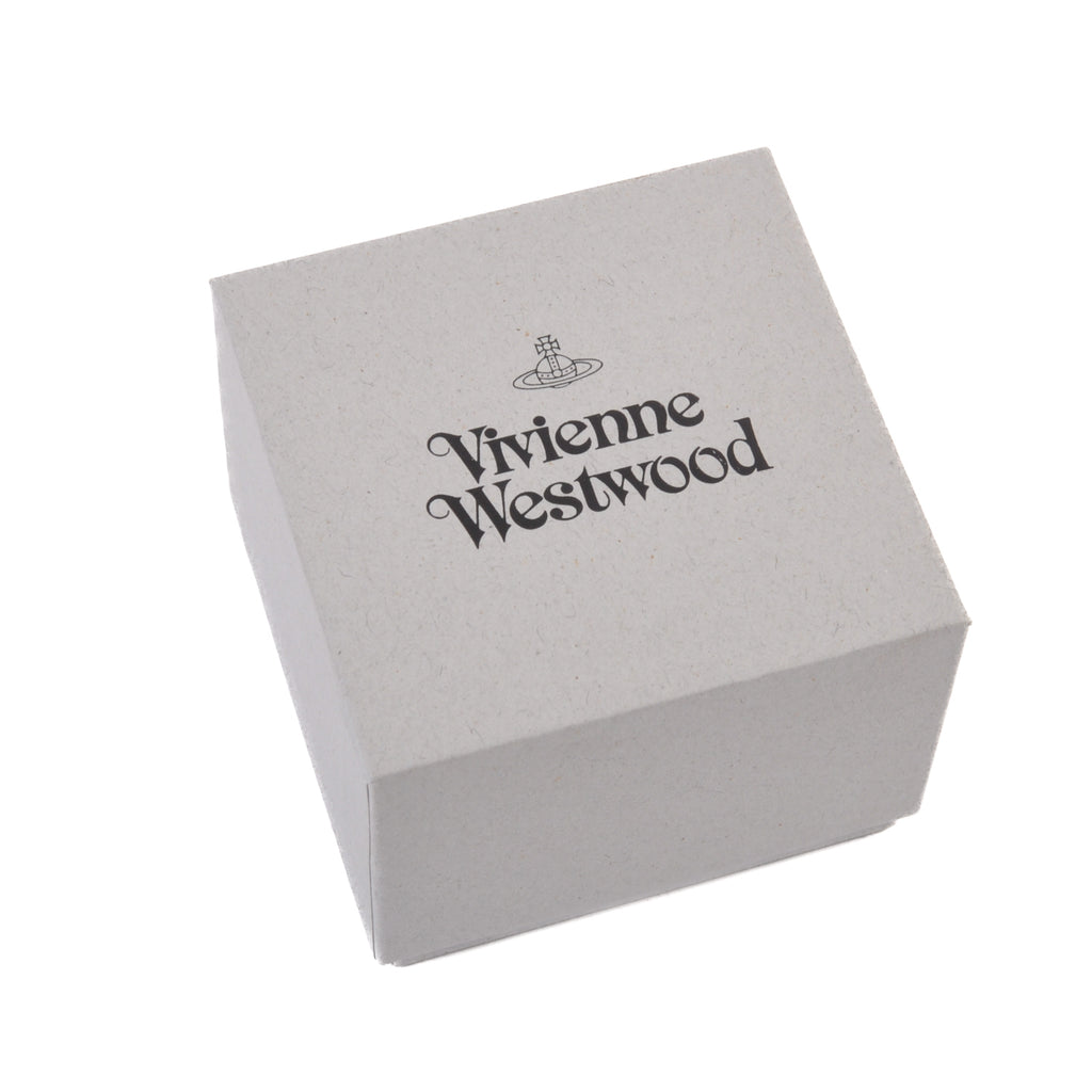 Vivienne Westwood Platinum Tagged Hoop Earings