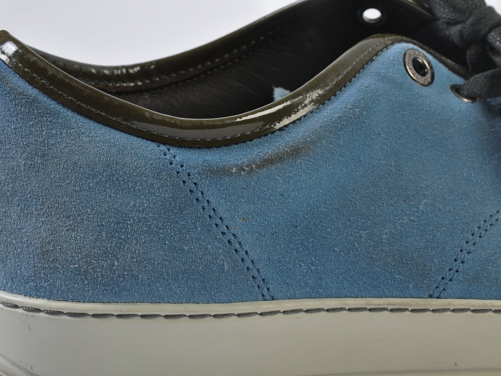 Lanvin Light Blue Suede Cap Toe Sneakers