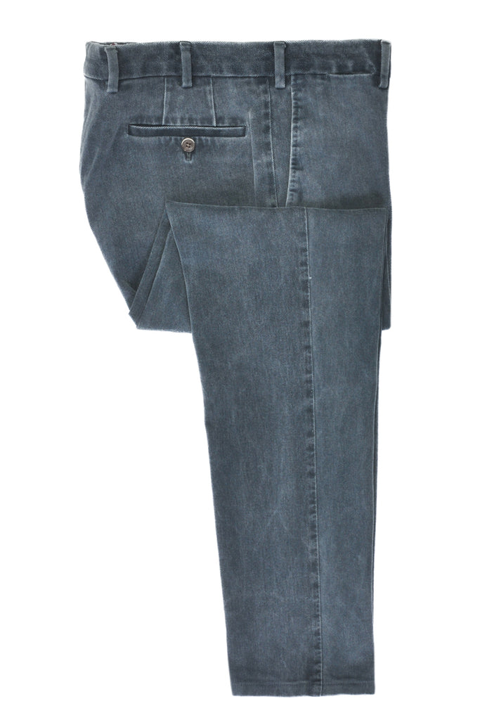 SuitSupply Grey Garment Washed Twill Trousers