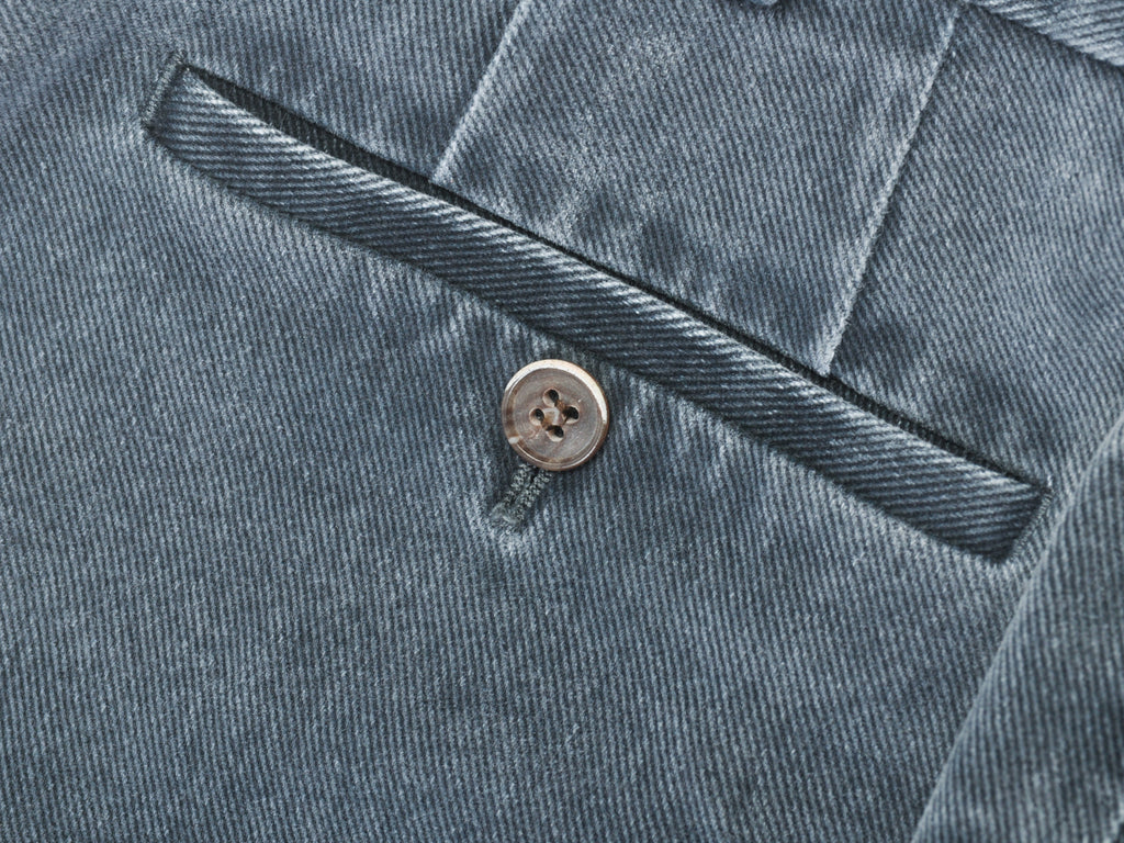 SuitSupply Grey Garment Washed Twill Trousers