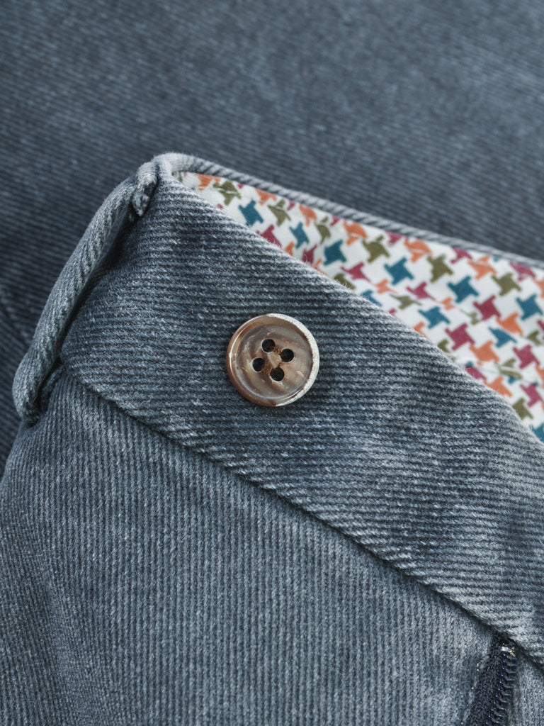 SuitSupply Grey Garment Washed Twill Trousers