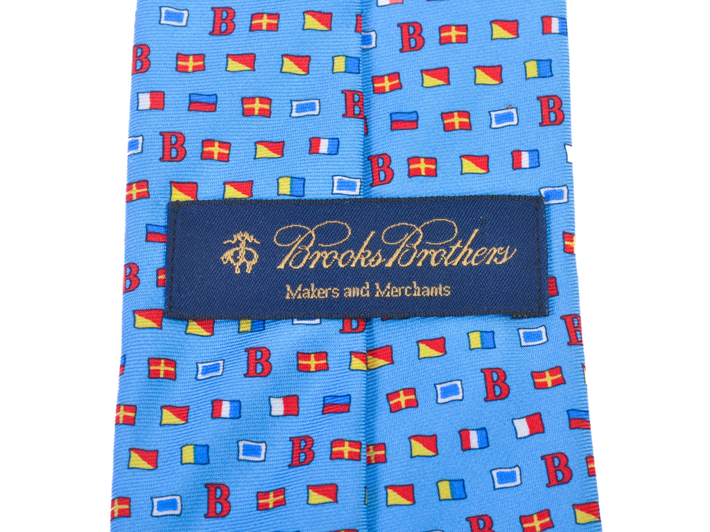 Brooks Brothers Blue Nautical Print Tie