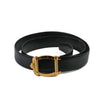 Charriol Paris Black Textured Leather Belt