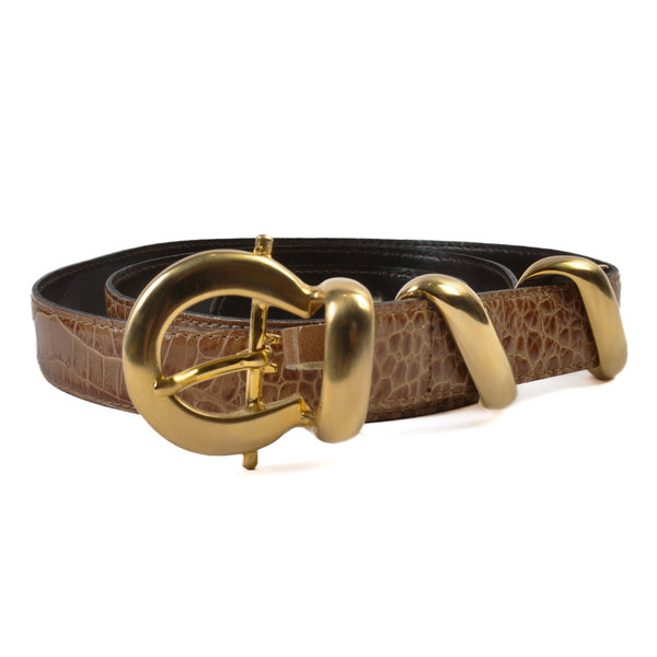 MaxMara Brown Wrapped Buckle Belt
