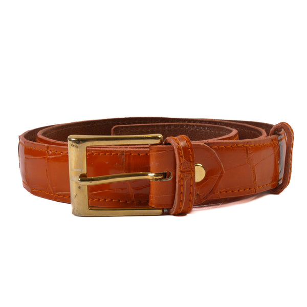 E.G. Brandone Orange Crocodile Leather Belt