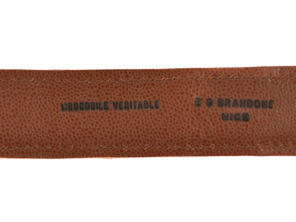 E.G. Brandone Orange Crocodile Leather Belt
