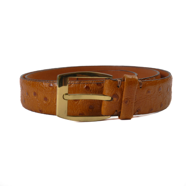 Holt Renfrew Brown Embossed Leather Belt