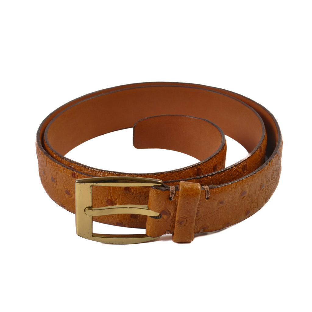 Holt Renfrew Brown Embossed Leather Belt