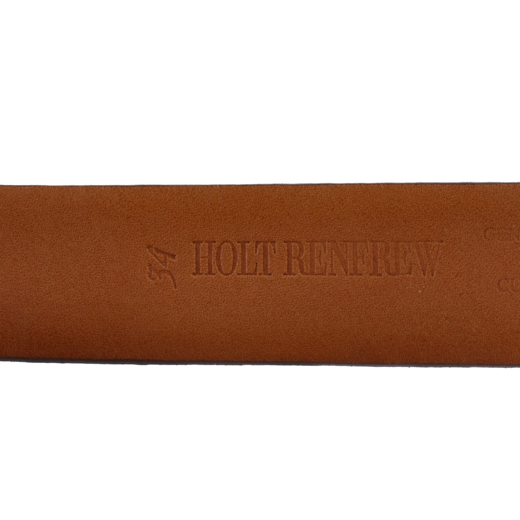 Holt Renfrew Brown Embossed Leather Belt