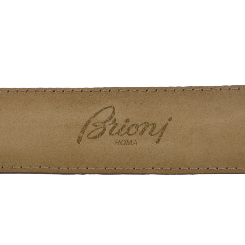 Brioni Brown Ostrich Leather Belt