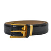 Bally Navy Blue Tejus Lizard Leather Belt