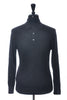Brioni Dark Grey Silk Cashmere Collared Knit