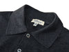 Brioni Dark Grey Silk Cashmere Collared Knit