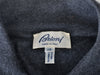 Brioni Dark Grey Silk Cashmere Collared Knit