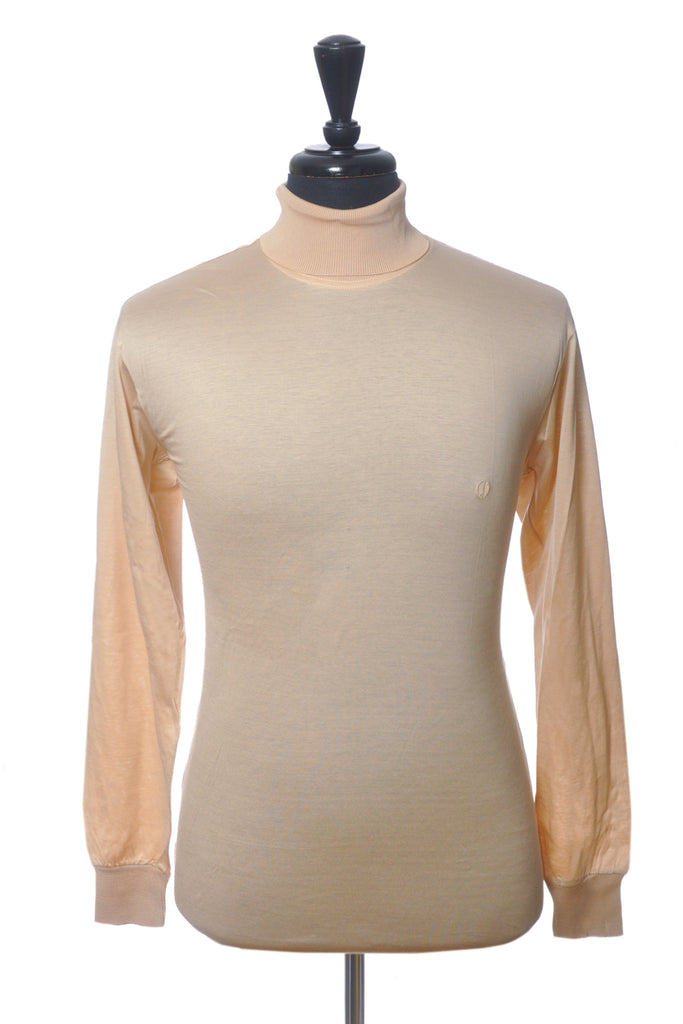 Dunhill Sand Brown Mercerised Cotton Roll Neck Sweater