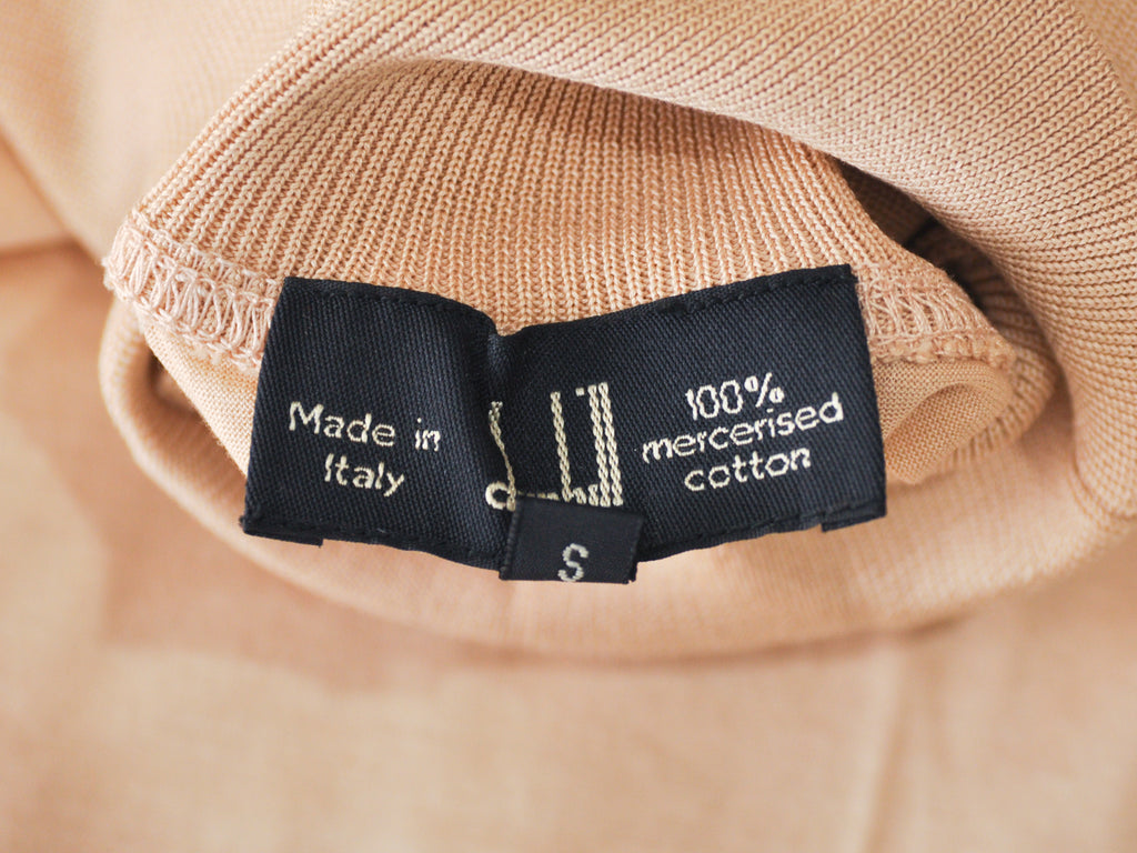 Dunhill Sand Brown Mercerised Cotton Roll Neck Sweater