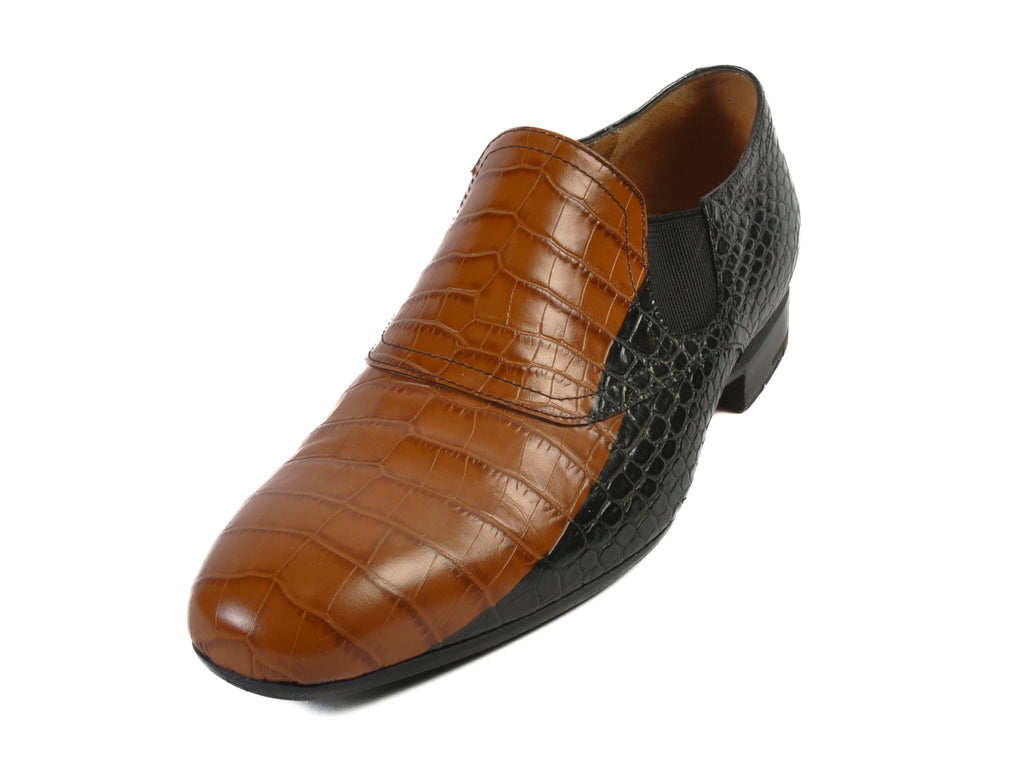 Dries Van Noten Brown and Black Embossed Slip-On Shoes