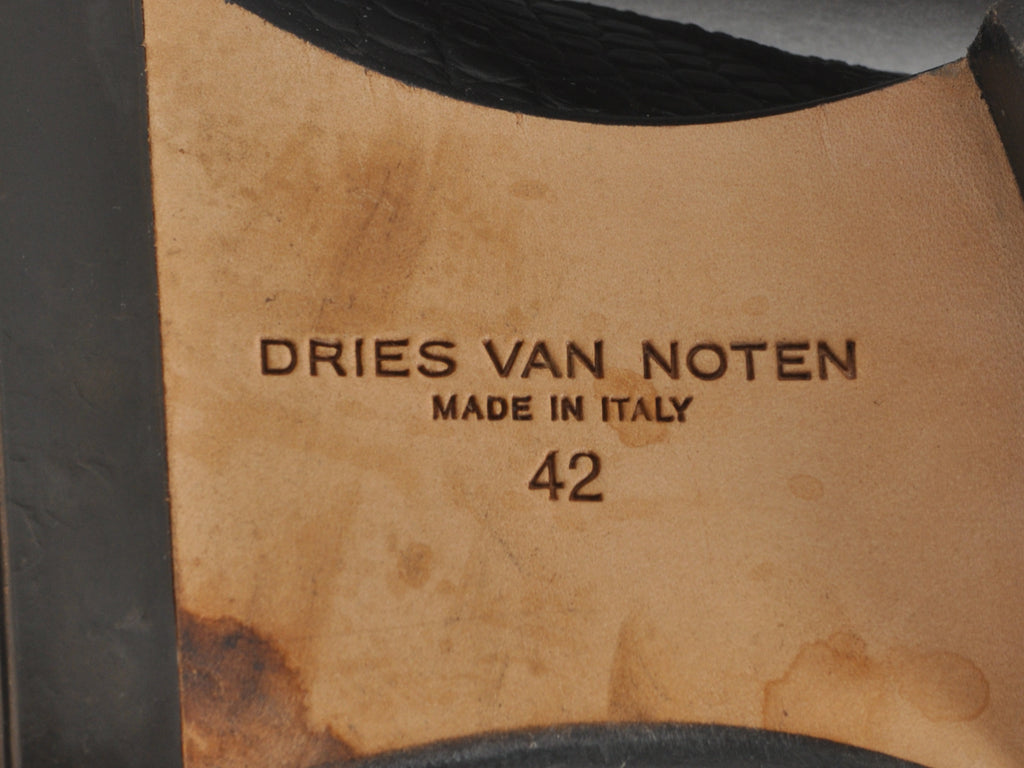 Dries Van Noten Brown and Black Embossed Slip-On Shoes