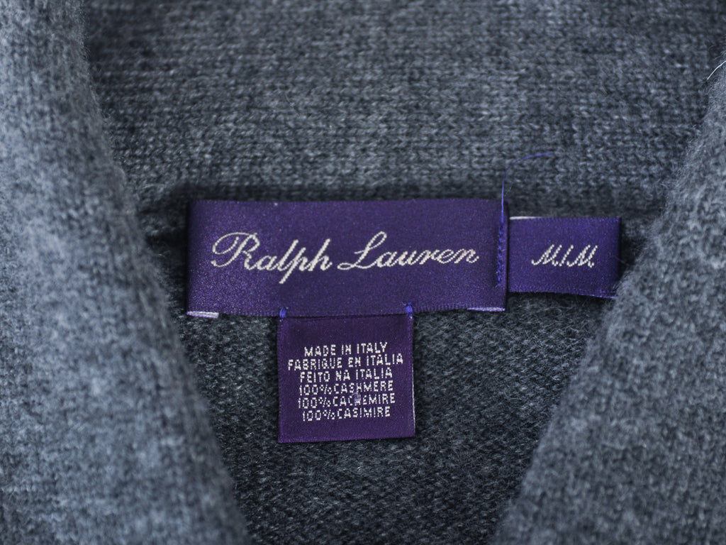 Ralph Lauren Purple Label Grey Cashmere Cardigan Sweater