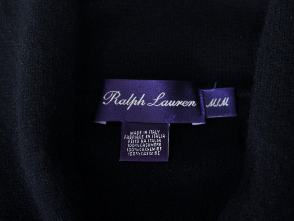 Ralph Lauren Purple Label Black Cashmere Cardigan Sweater