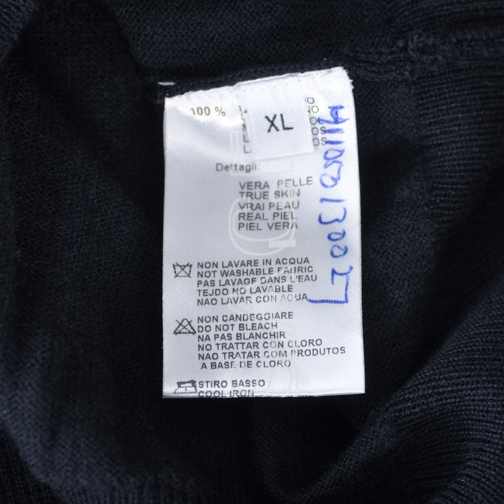 Versace Collection Black Merino Wool Cardigan Sweater