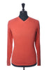 Barry Bricken Coral Silk V-Neck Sweater