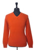 Loro Piana Orange Cashmere V-Neck Sweater