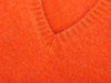 Loro Piana Orange Cashmere V-Neck Sweater