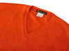 Loro Piana Orange Cashmere V-Neck Sweater
